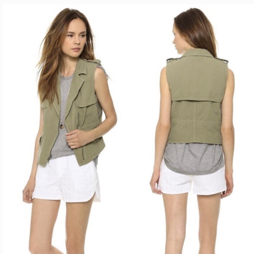 Madewell Modern Safari Utility Vest Olive Army Green Size Small